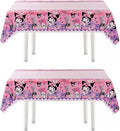 2pcs Pink Cat Tablecloth Cute Anime Themed Party Supplies Tablecover Perfect for Birthday Celebration and Party Decorations (70x42.9 inch) (Pink korm)