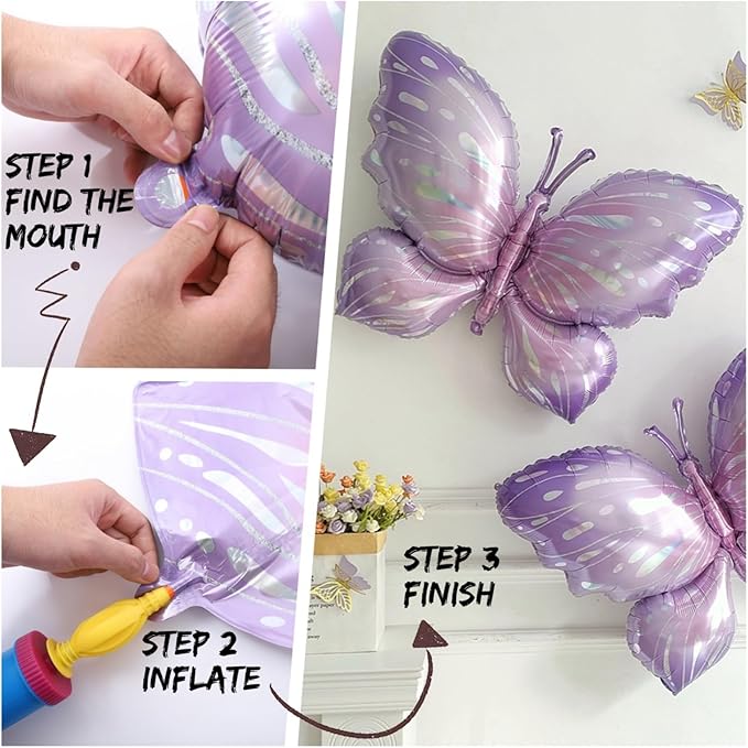 Spring Floral Butterfly Balloon Arch Kit,137Pcs Pastel Lavender Purple Yellow Balloon Garland with Daisy,Butterfly Foil Balloons for Wildflower Fairy Baby Shower Birthday Garden Tea Party Decorations