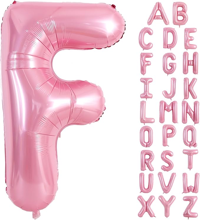 TONIFUL 40 Inch Large Pink Letter F Balloons Giant Foil Mylar Alphabet Balloon for Birthday Party Anniversary Baby Shower Wedding Supplies Decorations