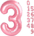 Numbers Balloon 3, 40 Inch Large Pastel Pink Balloon for Three Year Old Birthday Decor, 3 13 30 31 Birthday Party Decorations for Wedding Supplies