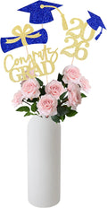 Gexolenu 16 PCS Gold and Blue Double-Sided 2026 Graduation Centerpieces for Tables, 2026 Table Toppers Party Centerpiece Sticks Party Supplies, Graduation Party Decorations Class of 2026, Set of 4