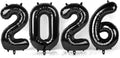 Black 2026 Number Balloon, 40 Inch 2026 Balloons, New Years Eve Decorations, Black Balloons for Graduation, Mylar Balloons Party Supplies 2026