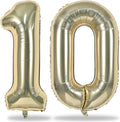 Champagne Gold Number 10 Balloons for 10th Birthday Decorations, 40 Inch Light Gold Helium Foil Number 1 & 0 Balloons for Girls Boys, 10th Birthday Balloons for Women Men Anniversary Party Supplies