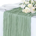 10FT Sage Green Table Runner, 35*120inch Boho Green Table Runners Cheese Cloth Runner for Wedding Bridal Shower Baby Shower Party Table Centerpiece Table Decor