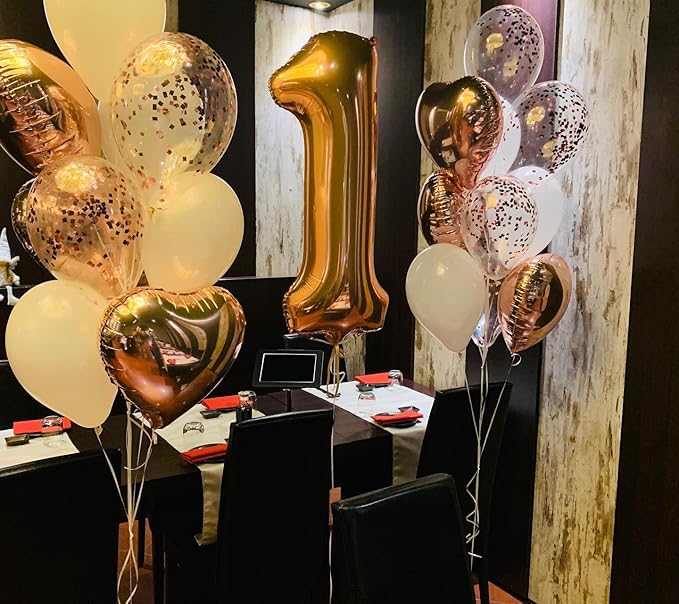 Gold Number 12 Balloon 40 Inch, 12th Birthday Party Decorations for Children, Giant 12 Foil Balloon for Party Supplies