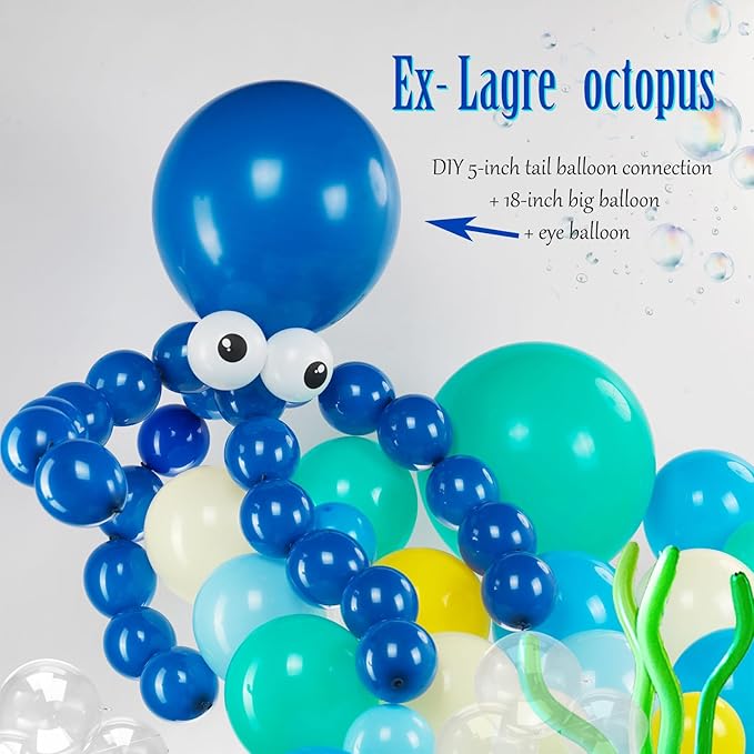 Sponge Cartoon balloons yellow and blue balloon garland arch kit 160+pcs with DIY Octopus balloon for Birthday baby shower Party decorations