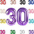 30 Balloon Number, Purple Number 30th Birthday Balloons 40 Inch, 30 Years Old Purple Birthday Decorations for Men Women, 30th Anniversary Decorations