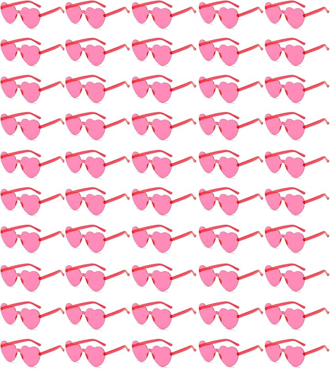 20 Pairs Heart Shaped Sunglasses for Women Colorful Glasses Fun Trendy Transparent Heart Sunglasses Party Favor