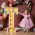 imprsv 3FT Block Marquee Letter T, Light-Up Letters for Birthday, Baby Shower, Wedding & Engagement Parties, Modern Alphabet Theme, Plastic, Non-Foldable, All Ages, All Seasons