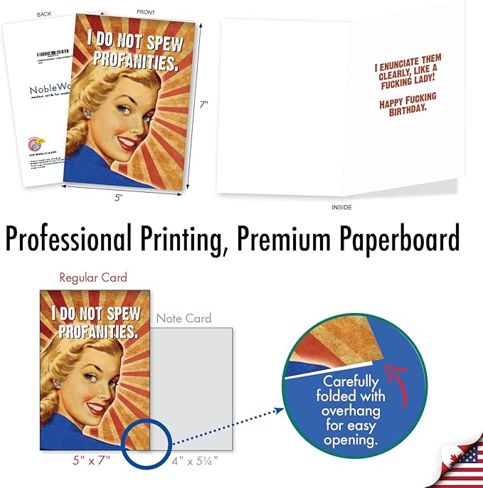 NobleWorks Assortment Pack of 3 Hilarious Birthday Greeting Cards with Envelopes (3 Designs, 1 Each) Vintage Vixens VC8130BDG-C1x3