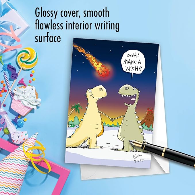 NobleWorks - Funny Birthday Greeting Card with 5 x 7 Inch Envelope (1 Card) Bday Make A Wish 9735