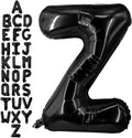 40 Inch Black Letter Z Balloons, DIY Phrase Foil Alphabet Letter Z Balloons DIY Word Z Banner for Birthday Anniversary Celebration Graduation Party Supplies Decoration