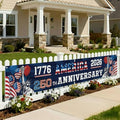 250 Year Anniversary USA Banner Flag 2x10 Ft, 4th of July Decorations 1776-2026 Freedom 250 Years Birthday Patriotic Party Supplies Decorations for Outdoor, Indoor,Garden, Porch (BLUE A)
