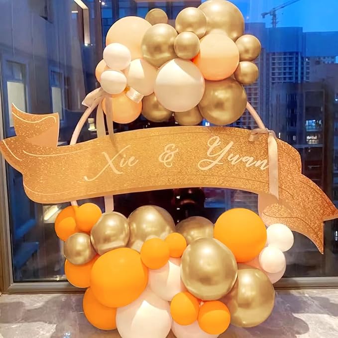 Yellow White Nude Gold Balloon Garland Arch Kit, 160Pcs Boho Latex Balloons Different Sizes 18 12 10 5 inch for Birthday Baby Shower Anniversary Party Decorations