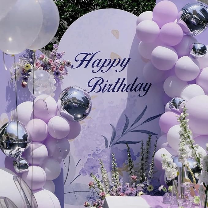 105pcs Lilac Purple Balloons 12inch Party Latex Balloons for Birthday Graduation Baby Shower Anniversary New Year Holiday Party Decorations