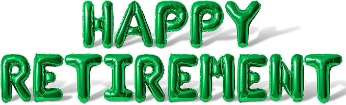 Letter Balloons - HAPPY RETIREMENT 16" Inch Alphabet Letters Foil Mylar Balloon Retirement Party Balloon Banner (Green)