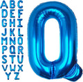 40Inch Blue Letter Q Balloon Foil Helium Letter Balloons A-Z Giant Large Mylar Big Party Balloon for Birthday Party Decorations