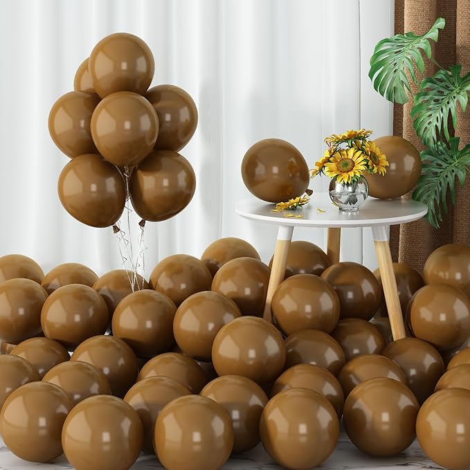 Brown Balloons 60pcs 5inch Small Tan Balloons for Balloon Garland Arch Mocha Coffee Khaki Latex Balloon 5'' Round Mini Matte Cocoa for Bear Birthday Party Decoration DIY Baby Shower Wedding Safari