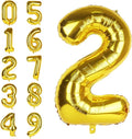 Number 2 Balloons 40 Inch Large Helium Foil Mylar Balloons For Birthdays Party Decorations/Wedding/Anniversary/Graduations/Baby Shower (Gold)