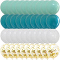 Matte Balloons Mint Green Blue – White Dark Teal Balloons for Baby Shower Birthday Anniversary Decorations 12 inch 60 packs(Turquoise + White)