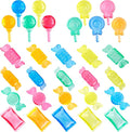 Niceup Plastic Candy Toys Lollipop Fake Sweets 160pcs Small Candyland Décor Party Favors Resin Figurine Slime Charms for Easter Egg Birthday Pinata Goodie Bag Fillers, Rave Trinkets