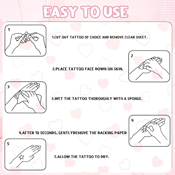 XZENTIRA 214 Pcs Valentines Themed Temporary Tattoos Valentine Decorations Party Favors Teddy Bear Envelope Valentine Party Supplies Accessories Gift Idea for Couple Stickers Décor Kids Teens Adult