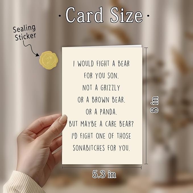 Funny Birthday Card for Son, Birthday Gifts for Son Adult from Parents, Gifts for Him