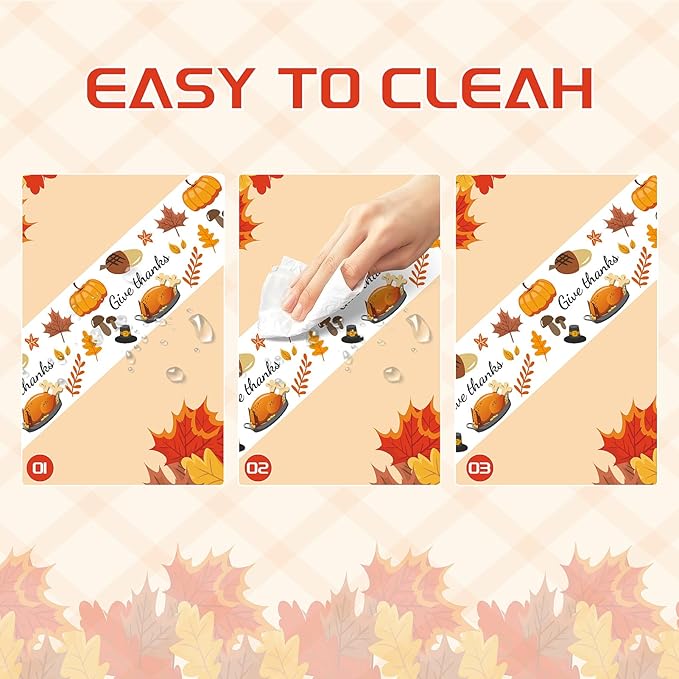 Childom 152Pcs Thanksgiving Plates and Cups,Disposable Thanks Giving Dinnerware Set,Thanksgiving Decorations,Thanks Giving Party Supplies,Give Thanks Tablecloth Plates Cups Forks Knives Spoon,Serve 30