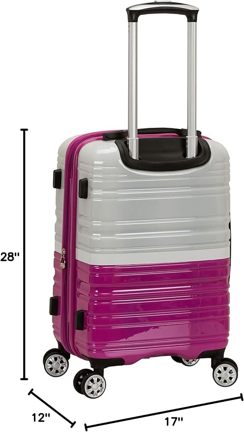 Rockland Melbourne Hardside 2 Piece Expandable Spinner Wheel Luggage Set, (20"/28"), Two Tone White