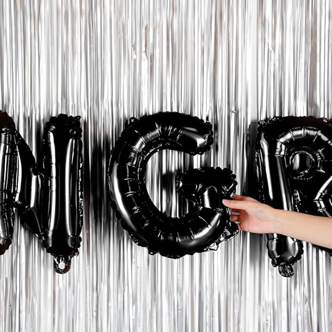 Restaurantware-Balloonify 16 Inch Letter Balloon, 1 Alphabet Party Balloon - Letter G, Self-Sealing, Black Foil Mylar Finish, Hanging Loop, Decoration For Birthday, Wedding, Or Graduation