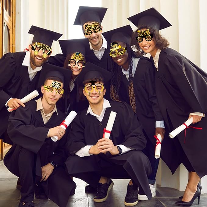 16PCS Graduation Glasses, 2026 Graduation Paper Eyeglasses Photo Booth Props for Class of 2026 Grad Party Supplies