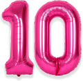 SUWEN 40 Inch Hot Pink Large 10 Balloon Numbers Big Foil Helium Number Balloons 0-9 Jumbo Happy 10th Mylar Birthday Party Decorations for Girl Anniversary Party Supplies