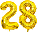 Large Gold 28 Number Balloons, 40 Inch Jumbo Number 28 Balloon, Gold Foil Mylar Balloons for Girl Sweet 28th/62th Birthday Party, Anniversary Decorations