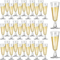 SUREHOME Plastic Champagne Flutes 40 Pack Disposable Champagne Glasses 5oz Clear Plastic Mimosa Glasses Wedding Cocktail Cups Bulk for New Years Eve Party Supplies 2025 Engagement Birthday Decorations