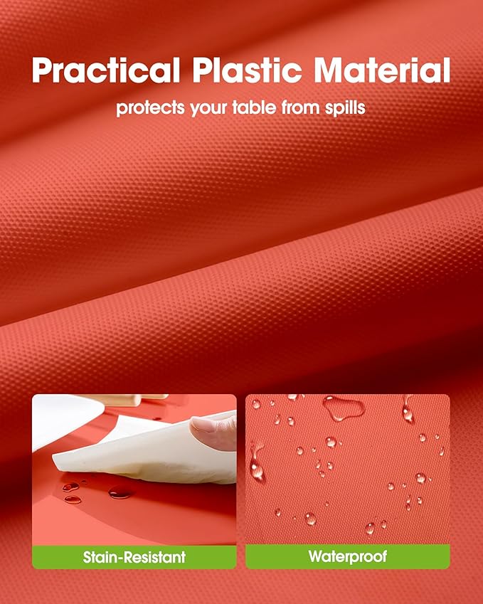 Pureegg Plastic Table Cloth Disposable 10 Pack, 54 x 108 Inch Table Cloths, Halloween Party, Thanksgiving Decorations, Harvest, Fall Tablecloths, Rectangle Tables, Leakproof & Sturdy, Orange