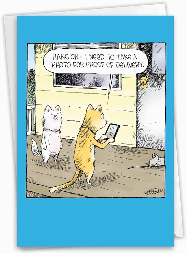 NobleWorks Humorous Birthday Greeting Card with 5 x 7 Inch Envelope (1 Card) Proof of Delivery C7867BDG