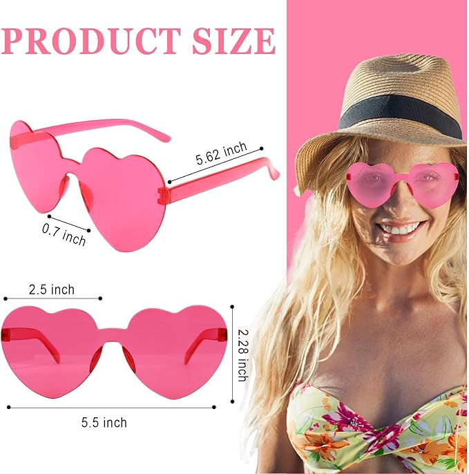 Heart Sunglasses 12/18/24 Pcs Heart Shaped Glasses for Women Cute Funny Party Glasses Party Favors Accessories