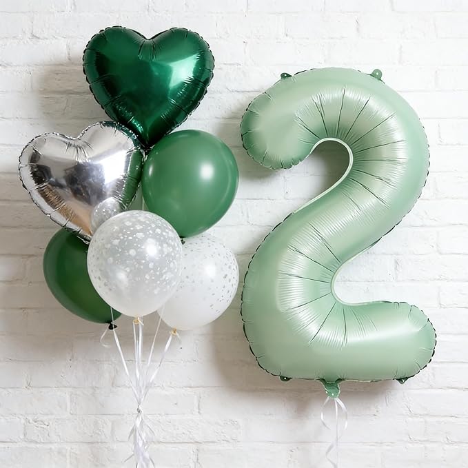 40" Olive green Number Balloons Helium Foil Mylar Balloon Birthday Party banquet Decoration Digital 2