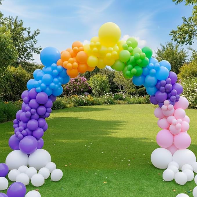 426Pcs Rainbow Balloon Arch Kit - 7 Assorted Colors Balloon Garland Kit for Birthday Party Kids Baby Shower Wedding Anniversary Christmas Pride Rainbow Colorful Supplies Party Decorations