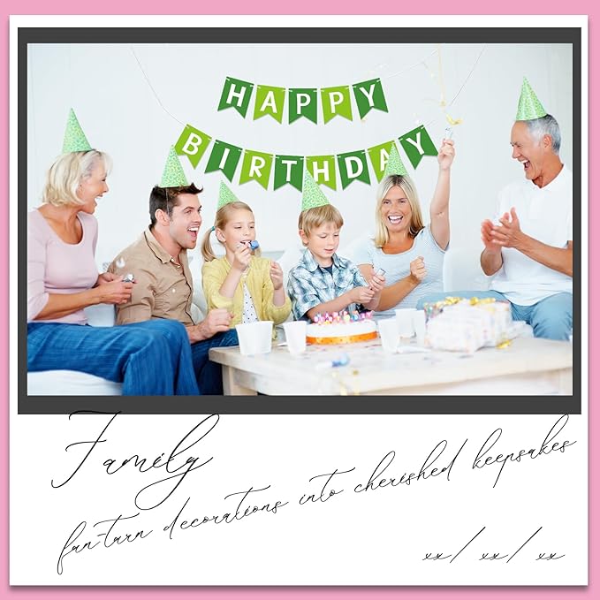 Happy Birthday Banner Green Happy Birthday Sign Birthday Decorations for Birthday Party Backdrop Wall Decor Green Birthdays Sign for Men Women Party Supplies