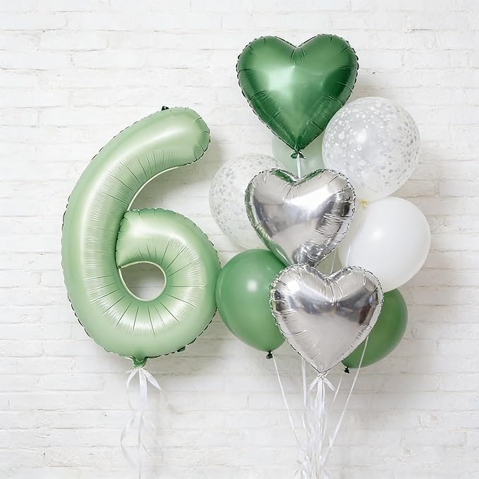 40" Olive green Number Balloons Helium Foil Mylar Balloon Birthday Party banquet Decoration Digital 6