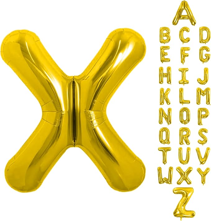 Letter Balloons 40Inch Large Giant big Foil Mylar Gold Balloons X for Birthday Party Decorations