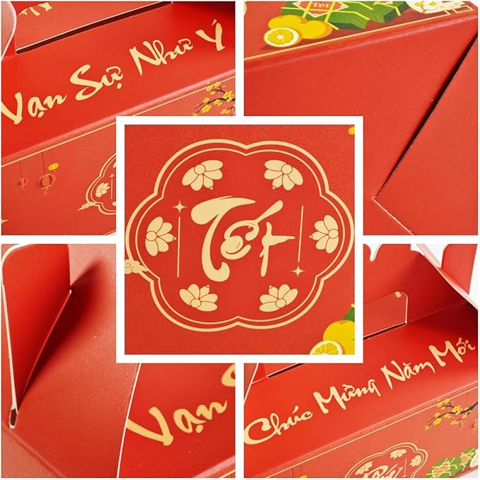 KYMY Vietnamese New Year Party Favor Boxes – 10PCS 2026 Tết Vietnam Lunar New Year Zodiac Horse Candy Treat Gift Boxes, Asian Spring Festival Goodie Holders for Party Decorations