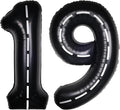 Race Car 40Inch Black 19 Balloon Number Large Helium Race Track 0-9 Giant Digital 19th Foil Mylar Big Party Number Balloons for Boy Birthday Car Theme Party Anniversary Graduation Decorations