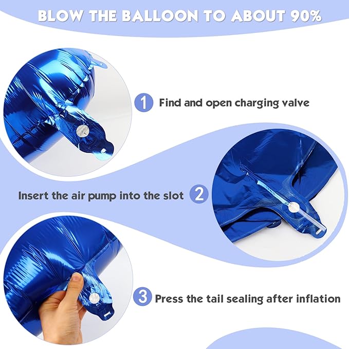40 Inch Night Blue Number 2 Balloon, Giant 2 Number Balloons for 2nd Birthday Decorations, Party Supplies for Baby Boy Girl, Night Blue Party Decor