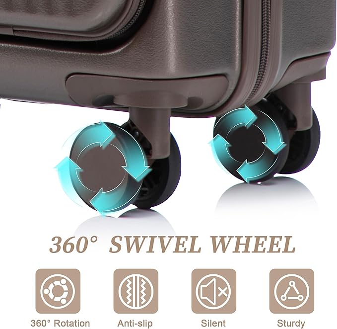 20/14 Inch Hardside Luggage, Durable ABS Suitcase with Spinner Wheels