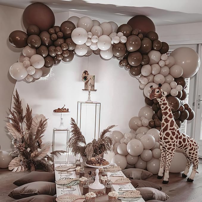 PartyWoo Dark Brown Balloons 101pcs 12 Inch Boho Coffee Neutral Fall Latex Helium Balloons for Graduation Baby Shower Anniversary Thanksgiving Birthday Autumn Theme Party Decorations Brown-F20