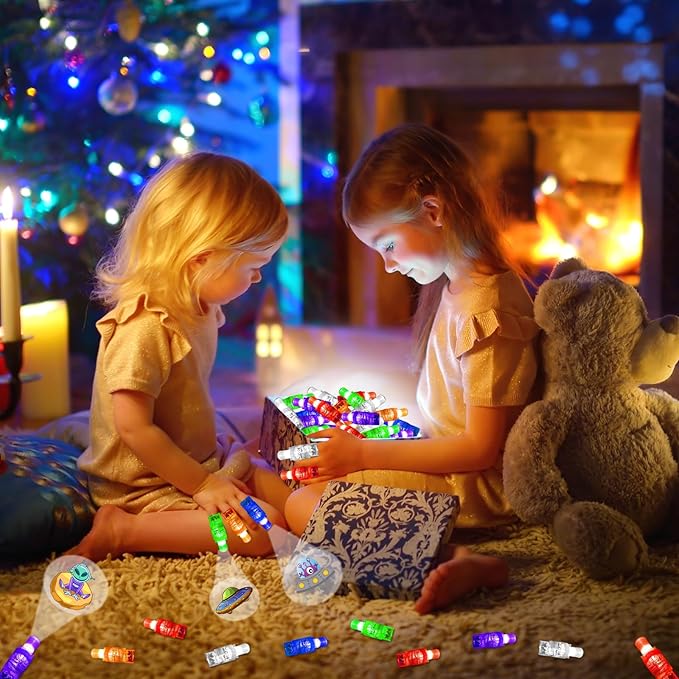 24PCS Party Favors LED Finger Lights, Glow in the Dark Light Up Toys Gifts Bulk for Kids Boy Girl Birthday Goodie Bags Stuffers Party Decorations Back to School Party Classroom Prizes (space001)