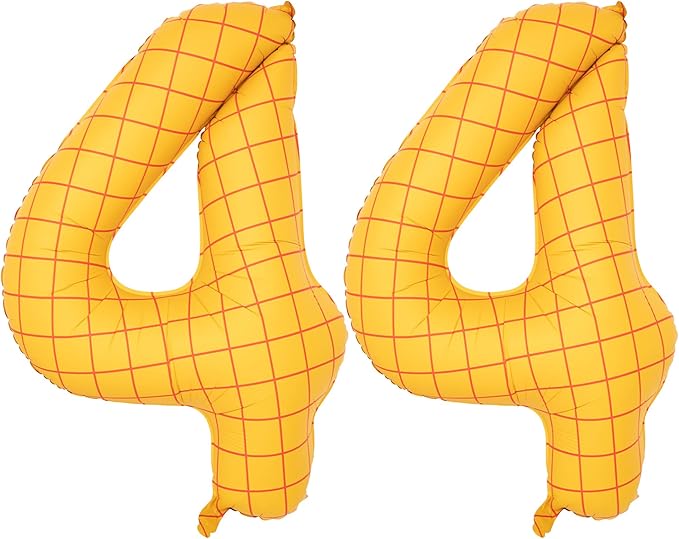 40-Inch Large Number Balloon Toy Inspired Story Matte Yellow Birthday Balloon Western Rodeo Party Supplies Boy Girl Story Anniversary Kids Birthday Party Cowboy Farm Themed Baby Welcome Decorations