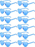 12 Pairs Heart Shaped Sunglasses for Women Colorful Glasses Fun Trendy Transparent Heart Sunglasses Party Favor